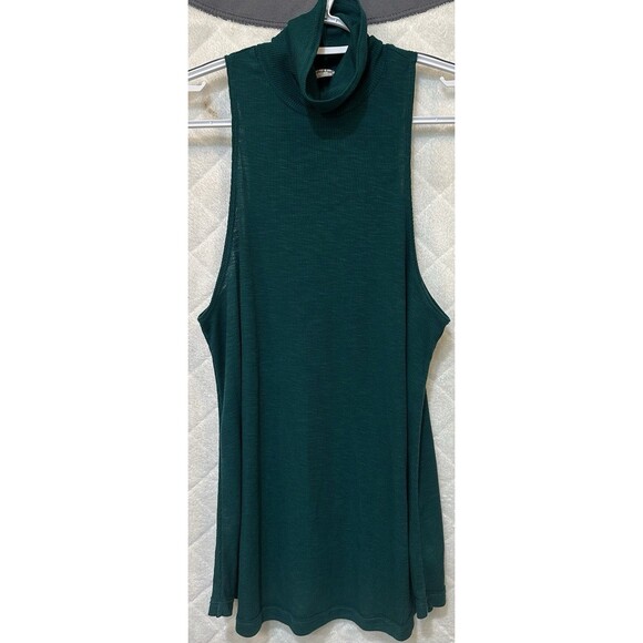 We The Free Emerald Green Turtleneck Sleeveless Swing Style Soft and Stretchy XS - Picture 1 of 5